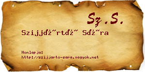 Szijjártó Sára névjegykártya